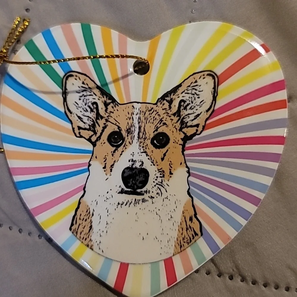 Corgi heart ornaments  picture on front and back gift corgi lover dog